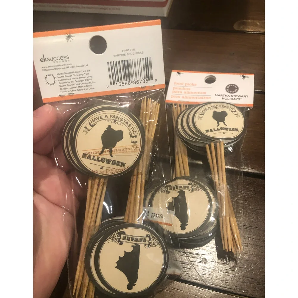 NWT MARTHA STEWART Holidays Halloween Party Food Picks‎ Cupcake Picks Toppers